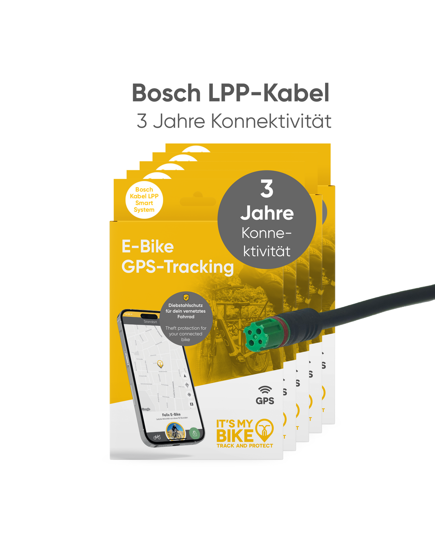 IT'S MY BIKE GPS tracker met Bosch LPP kabel inclusief 3 jaar service: diefstalbeveiliging | ondersteuning bij herstel