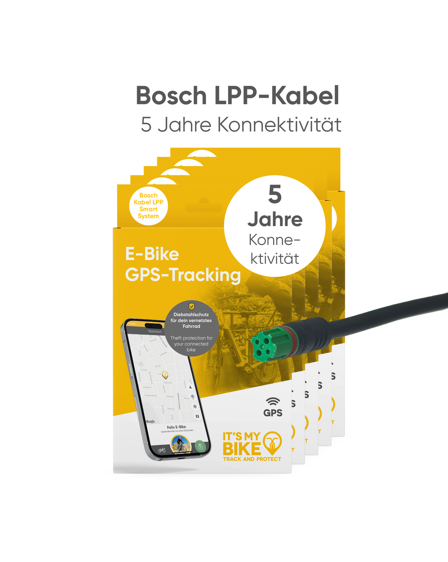 IT'S MY BIKE GPS tracker met Bosch LPP kabel inclusief 5 jaar service: diefstalbeveiliging | ondersteuning bij herstel